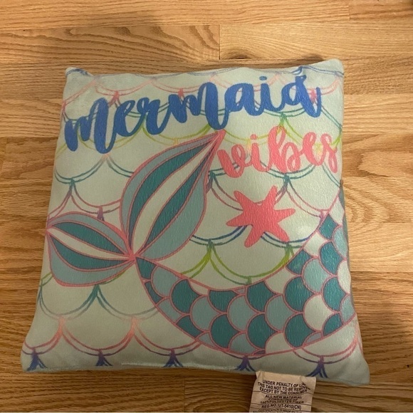 Mermaid Vibes Square Pillow Kids Room - Picture 2 of 3